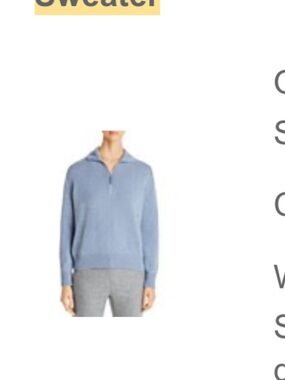 Lafayette148 NY Blue Dusk Melange Half-Zip Women’s cashmere Sweater
